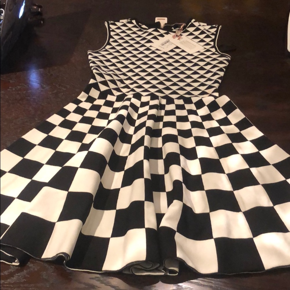 Ted Baker Mono Jacquard Knitted Dress